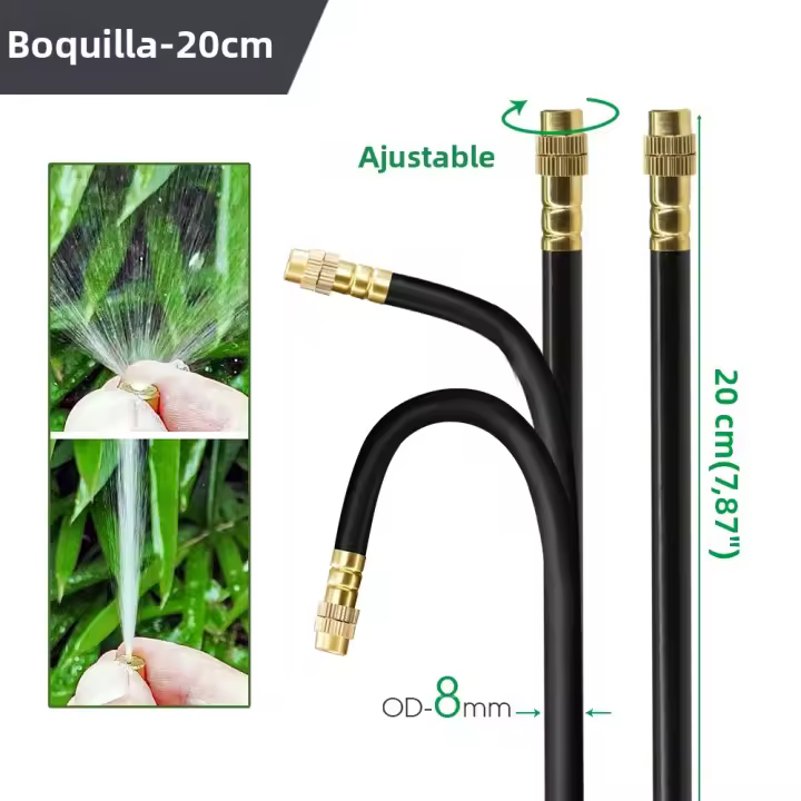 Boquilla De Latón Flexible Para Jardín Y Balcones 20/30/50cm Con Conector Rápido Para Riegera De Nieve 3/8" PE Tubo De Agua Dispersor De Fugas - 1