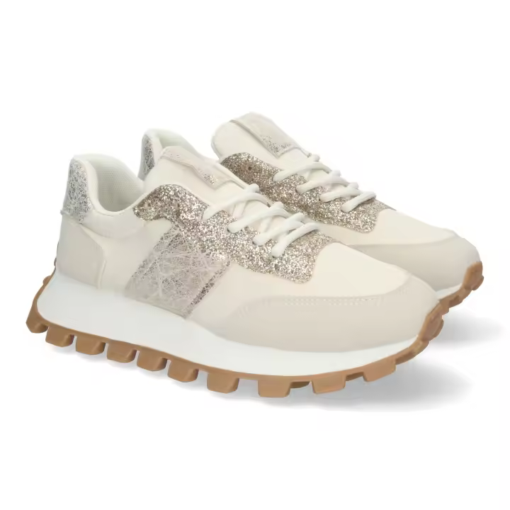 PuntoSalao Zapatillas cómodas suela dentada elegante para mujer color oro LHD-107 - 1