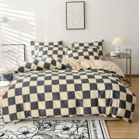 Juego De Sábanas Con Estampado Cuadriculado 3 Piezas Para Dormitorio Y Habitación De Invitados (1 Funda De Edredón + 2 Fundas De Almohada, Sin Relleno) Material De Algodón 100% Técnica De Tejido Otras Estilo Geométrico - details 9