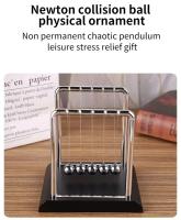 Juguete De Escritorio Newton's Cradle Balanza De Bolas De Acero Regalo Pendulo De Gravedad Para Decoración De Oficina Y Hogar Suministros Educativos De Física Metal - details 1