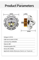 Faros LED Multicolor Para Motocicleta Proyector De Lente Doble Ángel Y Diabla Luz Blanca 6000K 12V Moto Headlamp - details 8