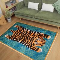 Carpetas De Decoración Marroquí Para Sala De Estar Con Diseño De Tigre Alfombra De Entrada Para Dormitorio Moderna Machine Hecha Material Poliéster 100% - details 3