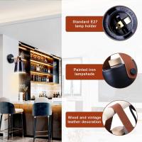 Vintage industrial lámpara de pared Nordic interior n madera sconce retro luminaria para dormitorio sala de estar escalera restaurantes café corredor negro - details 0