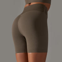 Shorts De Yoga De Cintura Alta Con Control De Abdomen Leggings De Fitness Con Rayas Resistentes Al Agachamiento Shorts De Entrenamiento Sin Costuras - details 26