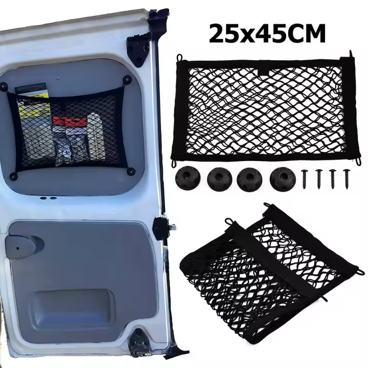 Red De Almacenamiento Para Coche Extra Grande Organizador Elástico Con Agujeros Y Tornillos Para RV Caravana Motocaravana Barco Camión - 1