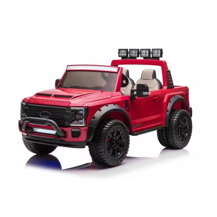 Ford Super Duty F450  24V 2 plazas MP4,  coche eléctrico para niños con batería 24v , ruedas de goma, asiento de polipiel, todo terreno para niños y niñas XXL, música, luces y mando para padres" - 1