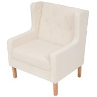 vidaXL Sillón de tela Blanco crema, Gris, Sillon Dormitorio Sillon Comodos Silla Relax Sillón Sofá - details 0