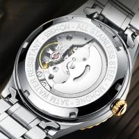 Reloj Mécanico Automático BINBOND 30M Impermeable Cuarzo Hueco Esqueleto Torbillón Acero Inoxidable Regalo Para Negocios - details 3