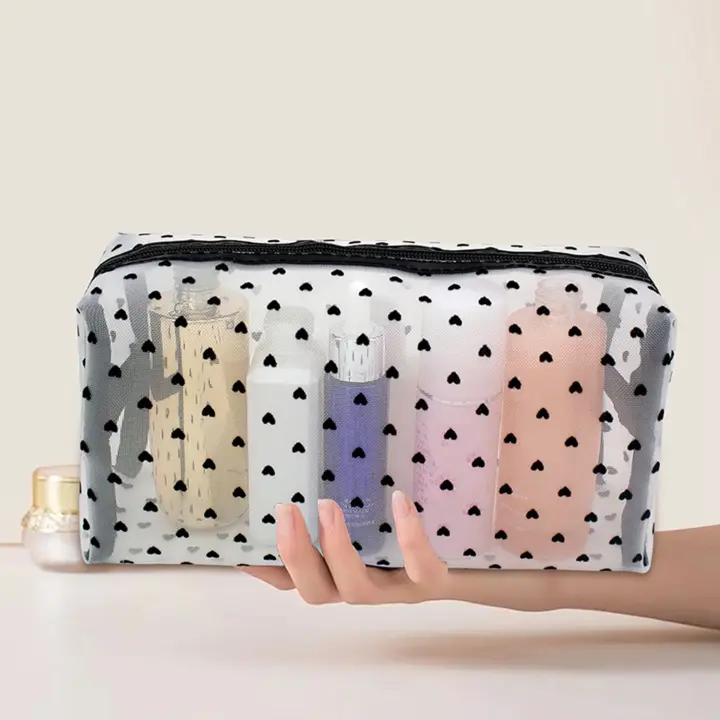 Bolsa De Cosméticos Grande En Forma Octogonal Con Cierre De Cremallera Para Almacenamiento De Maquillaje Y Toallitas De Playa Organizador De Baño - 1