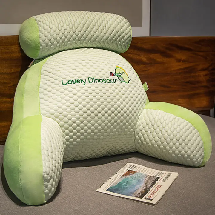 Almohada de lectura para niños o adultos, almohada de espalda grande para sentarse en la cama, rollo de cuello desmontable con brazos, almohada grande para descansar en la cama, ver la - 1
