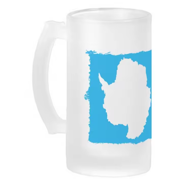 MERCHANDMANIA JARRA CERVEZA CRISTAL bandera antártida gobierno del tratado antártico esmerilada esmerilado 500ml - 1