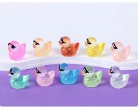 50Pcs Pato Miniatura Luminosa Con Gafas De Resina Para Decoración DIY De Hogar Y Micro Paisaje Figuras De Animales Estilo Pastoral - details 2
