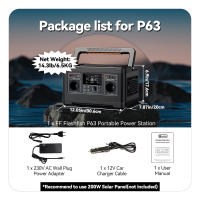 Flashfish P63 Estación de energía portátil,  520Wh/140400mAh generador solar con batería de litio, salida 500W AC, 5 salidas DC, 4 salidas USB, salida máxima de 1000W, para viajes al aire libre, camping y hogar - details 9