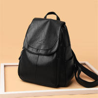 Mochila blanca de cuero para mujer, morral escolar de gran capacidad para viaje - details 2