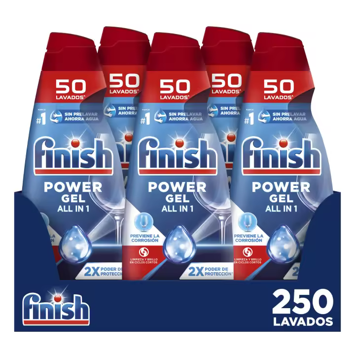 Finish All in 1 Max Power Gel Higiene Regular Lavavajillas 5x 50 lavados - 1