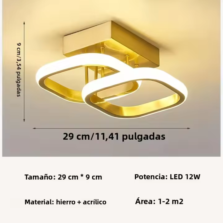 Lámpara De Techo Moderna Estilo Nórdico Para Pasillo Puerta Del Balcón Entrada Cristal Lámpara Simplicidad Decorativa Metal LED - 1