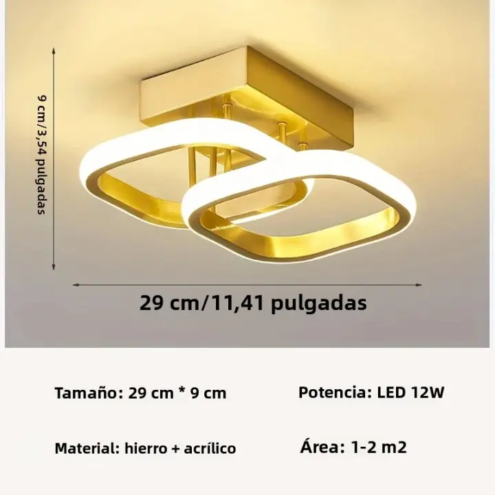 Lámpara De Techo Moderna Estilo Nórdico Para Pasillo Puerta Del Balcón Entrada Cristal Lámpara Simplicidad Decorativa Metal LED - 1