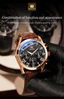 Reloj De Cuarzo Para Hombre OLEVS 2871 Cronógrafo Resistente Al Agua Fase De La Luna Multifuncional Lujo Marca Reloj De Pulsera De Acero Inoxidable Con Manos Luminosas - details 2