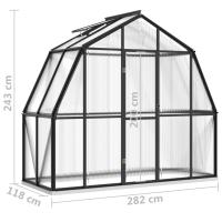 vidaXL Invernadero con Estructura de Aluminio Gris Antracita 3,3 m² Cobertizo - details 7