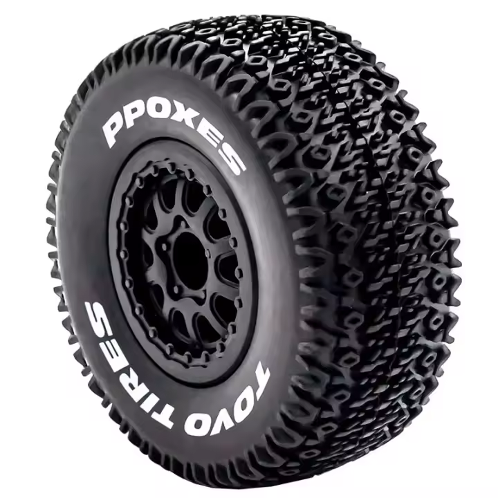 4pcs Neumáticos De Camión De Pista Corta 112mm 1/10 Con Rueda Y Hex 12mm Para Slash Arrma Senton HuanQi 727 Vkar 10sc Hpi Coche RC - 1