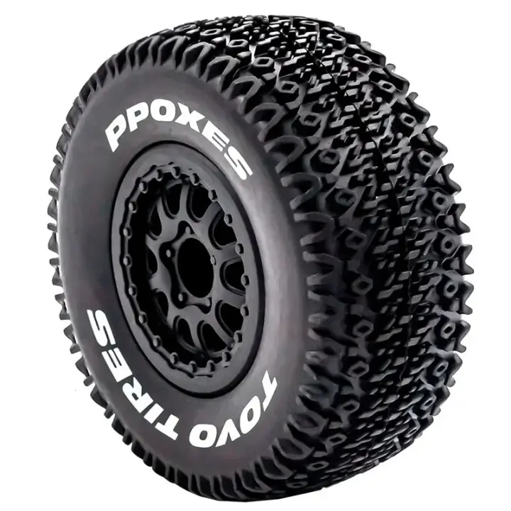 4pcs Neumáticos De Camión De Pista Corta 112mm 1/10 Con Rueda Y Hex 12mm Para Slash Arrma Senton HuanQi 727 Vkar 10sc Hpi Coche RC - 1