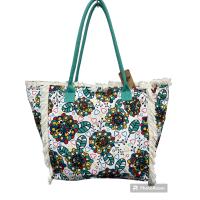 MEJORADA Bolso de playa o piscina grande con estampados de Mandala,con fleco de borla blanco de algodon,tamaño 55*37*19CM.contiene bolsillos interior y forros.tejido 100% poliéster - details 4