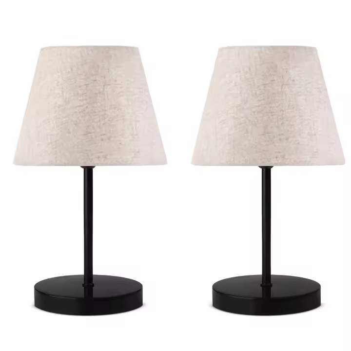 Juego de 2 lamparitas de noche 36 cm. crema, tipo E 27 Max 60 W WELLHOME - 1
