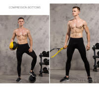 Leggings De Compresión Para Hombre Pantalones De Entrenamiento En El Gimnasio Secado Rápido Running Tights Fitness Baloncesto Carreras De Medio Maratón Ropa Deportiva De Polyester Y Spandex - details 9