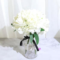 5pcs Flores Artificiales De Gran Tamaño En Blanco Hiedra Y Pino Alta Calidad Para Decoración De Hogar Y Bodas Bouquet De Lirio De Mar Y Peonía - details 4