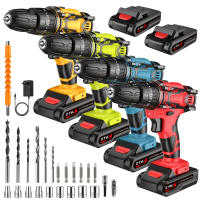 3 in 1 Cordless Impact Drill Brushed Electric Screwdriver  Electric Hammer Drill Mini Wireless Hand Drill Lithium-Ion Battery Power Tools Perfect For Gifts - details 0