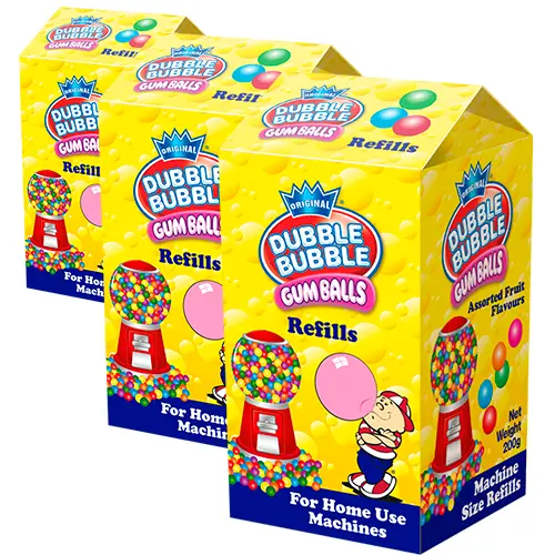 Pack 3 Gumball refill Tetrapack Dubble Bubble 200gr - 1