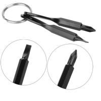 2pcs Herramientas De Reparación Multifuncionales En Forma De Llave Con Bolsillos Portátiles EDC Para Exteriores Phillips Slotted Destornillador De Cadena De Hierro Fundido - details 7