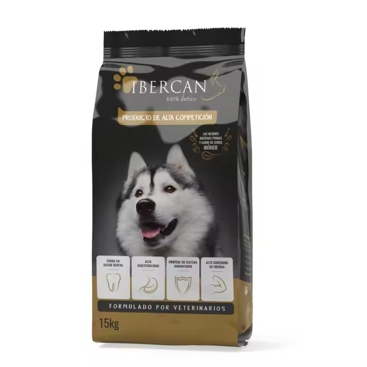 Ibercan – Pienso para Perros Adultos – Ibérico 15 Kg, Alta Energía, Carne de Cerdo, Prebióticos - 1