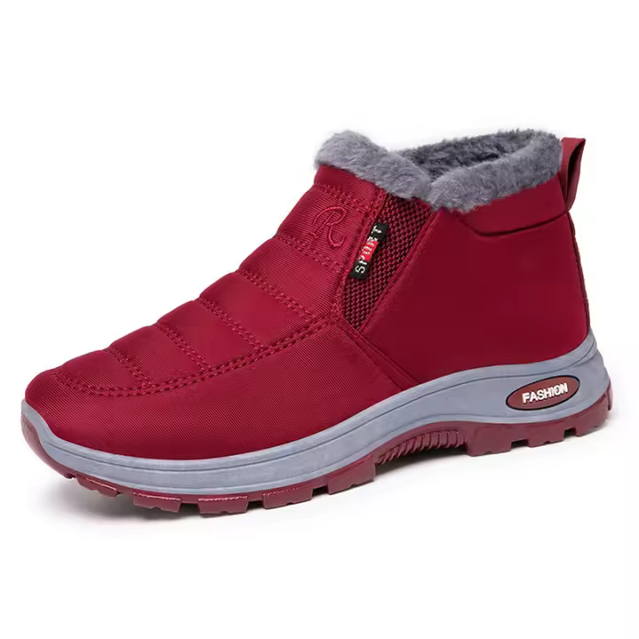 Botas mullidas del color sólido de las mujeres, suela suave de la plataforma botas termales del forro del invierno, botas calientes antideslizantes de la nieve - 1