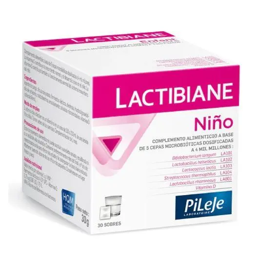 Pileje Lactibiane Enfant 30 Sobres - Complemento Alimenticio - 1