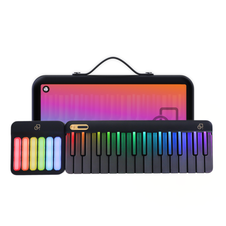 PopuPiano Smart Piano Portátil, 29 Teclas LED, 6 Teclas Acordes, Teclado Numérico Multifunción Piano Teclado MIDI Profesional, Instrumento para Principiantes y Profesionales, Teclado Estrella