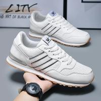 Zapatos De Correr Clásicos Para Hombres 2024 Mocasines Deportivos Ligeros De Cuero Transpirables Y Cómodos Para Exterior Y Casual - details 24