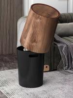 Bandeja De Madera Retro Impermeable Gran Capacidad Para Cocina Y Baño Accesorio Ecológico Para El Hogar Con Cubierta Rodante - details 1