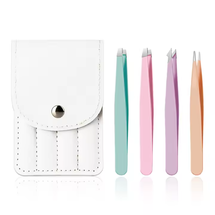 Christmas Gifts Stainless Steel Eyebrow Tweezers 4Pcs Set Multi-functional Tweezers Eyebrow Shaving Beard Novice Makeup Tools - 1