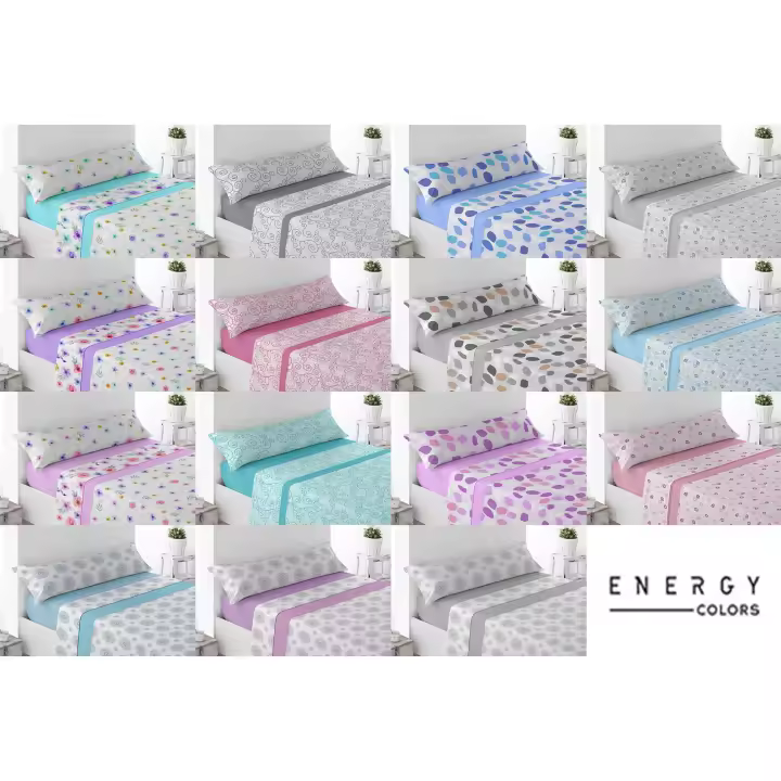 Energy Colors Textil-Hogar. Juego Sabanas 3 Piezas Verano Microfibra Estampadas Todas las Medidas Energy Colors Textil-Hogar - 1