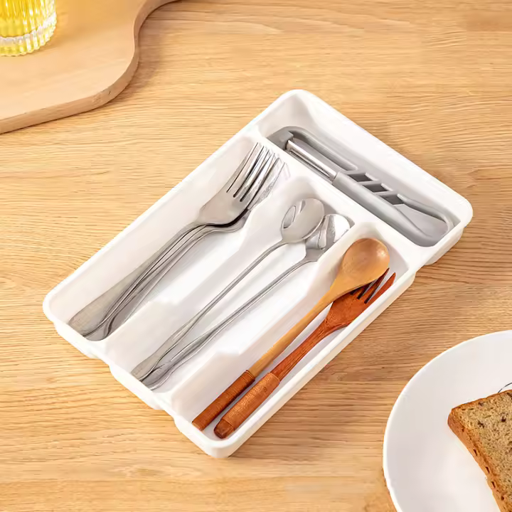 Organizador De Cocina Ecológico Para Cuchillos Cucharas Y Tenedores Divisor De Cajones De Armario Moderno 4/5 Grid - 1
