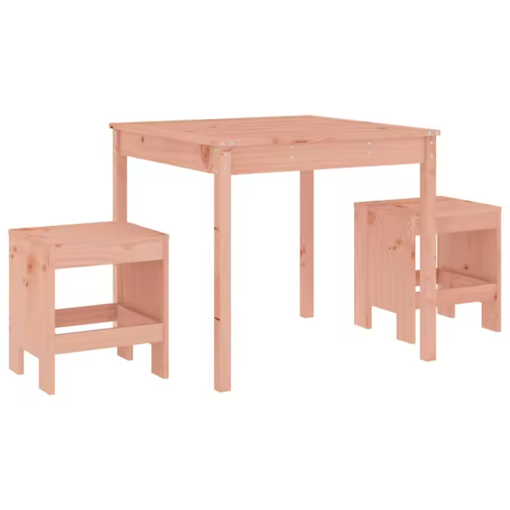 vidaXL Mesa y sillas de jardín 3 pzas madera maciza Douglas - 1