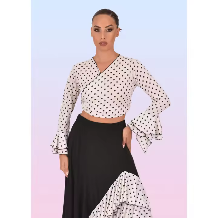 Top Cruzado de Lunares con Mangas de Volantes Anuka - 1