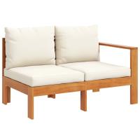 vidaXL Sofá de jardín con 1 reposabrazos 2 plazas madera maciza acacia Crema, Gris oscuro, Conjunto Terraza Muebles Jardín Exterior Juego de Muebles de jardín Mueble Jardín Exterior Muebles de Salon Exterior - details 0