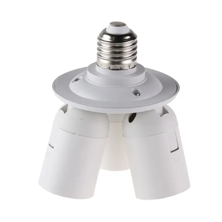 Adaptador Convertidor E27 Divisor 3/4 Para Bombillas Y Lámparas Soporte De Base Para Fotografía Material ABS - 1