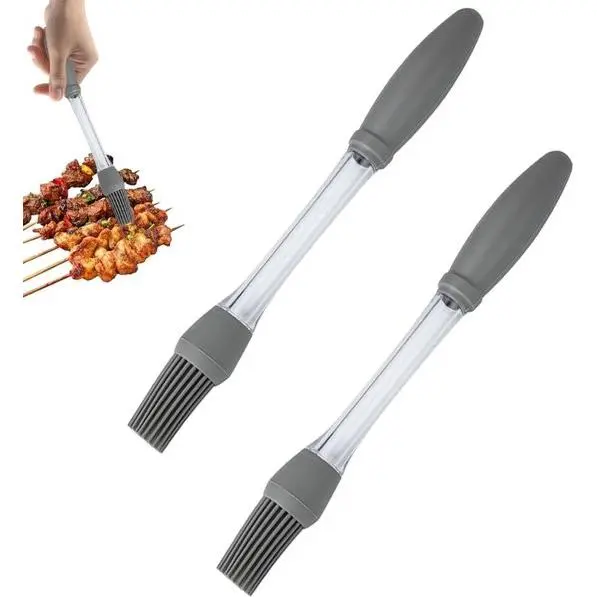 Paquete de 2 pinceles para untar, pinceles de silicona resistentes al calor para repostería, para untar aceite, salsa y mantequilla, pincel para cocinar, barbacoa, hornear y asar. Herramienta de cocina para uso doméstico y exterior. - 1