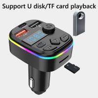 Transmisor De Radio FM Para Coche 2025 Con Soporte Para Tarjeta TF Y USB Doble USB Tipo C Reproductor MP3 Para Teléfono Móvil Con Carga Inalámbrica - details 2