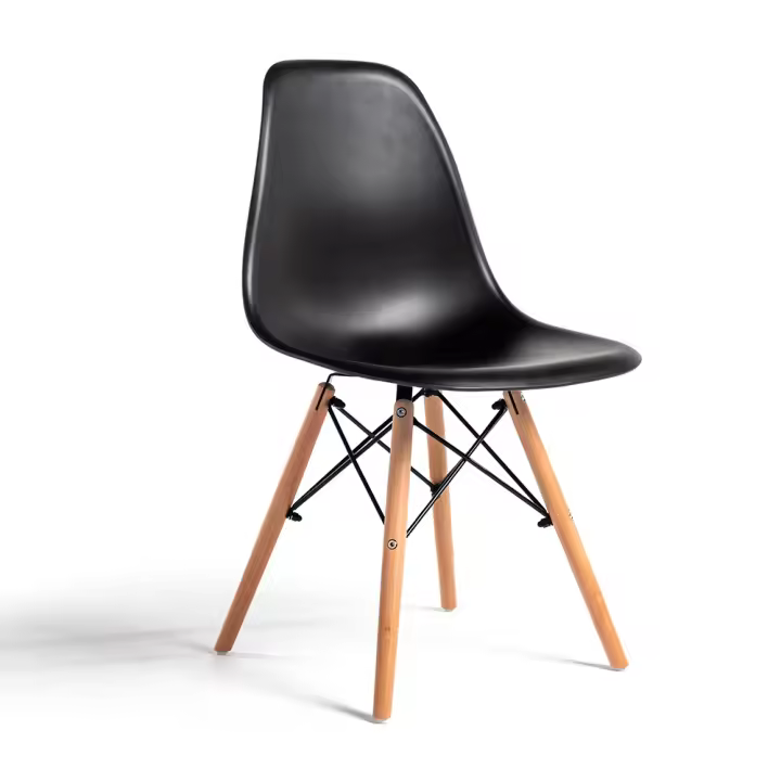 Silla de estilo nórdico Tower de Nordicohome con patas de madera de haya | colores blanco negro y gris - 1