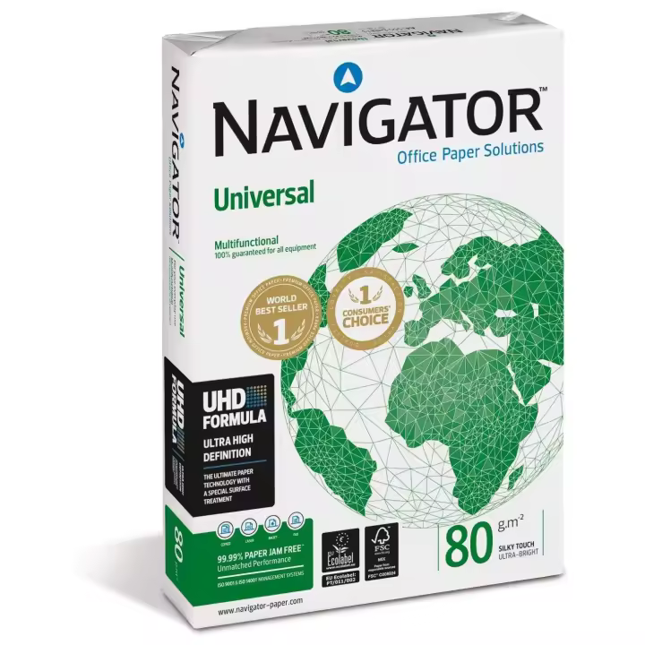 Mediawave tienda Navigator A4 500 hojas de papel Ram 80g copia universal - 1