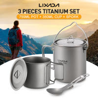 Set De Utensilios De Cocina De Titanio Lixada 750ml Olla 350ml Taza Con Tapa Mango Plegable Cuchara Plegable Para Camping - details 9